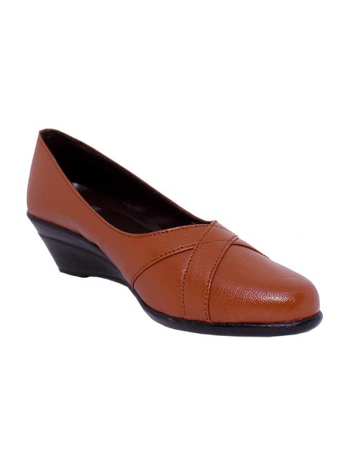 brown pu slip on formal shoes - 17806731 - Standard Image - 0