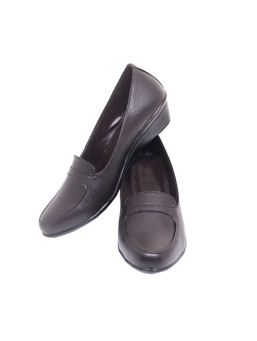 brown synthetic slip on formal shoes - 17807018 -  Standard Image - 4