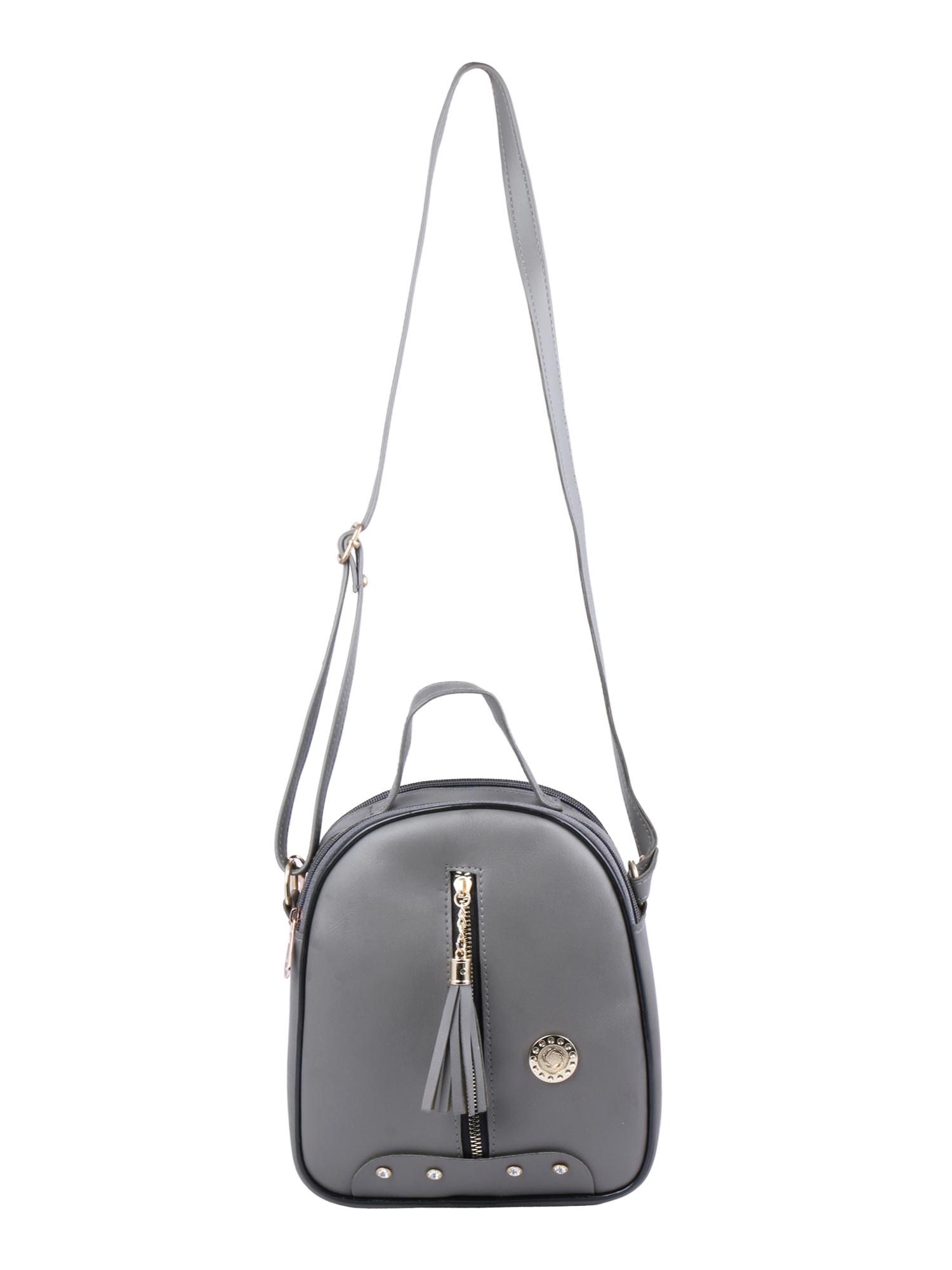 grey leatherette(pu) sling bag - 17807109 - Standard Image - 1
