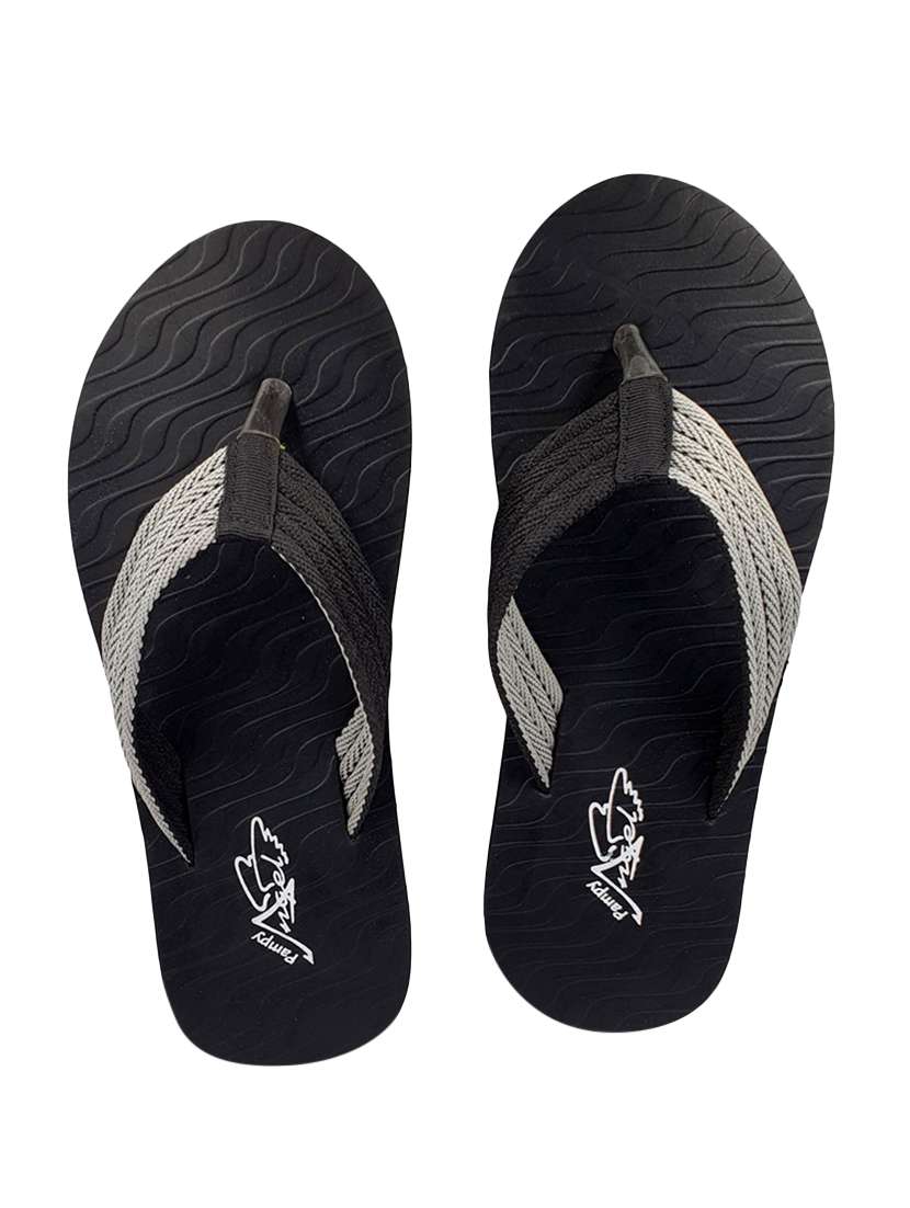 black rubber toe separator flip flops