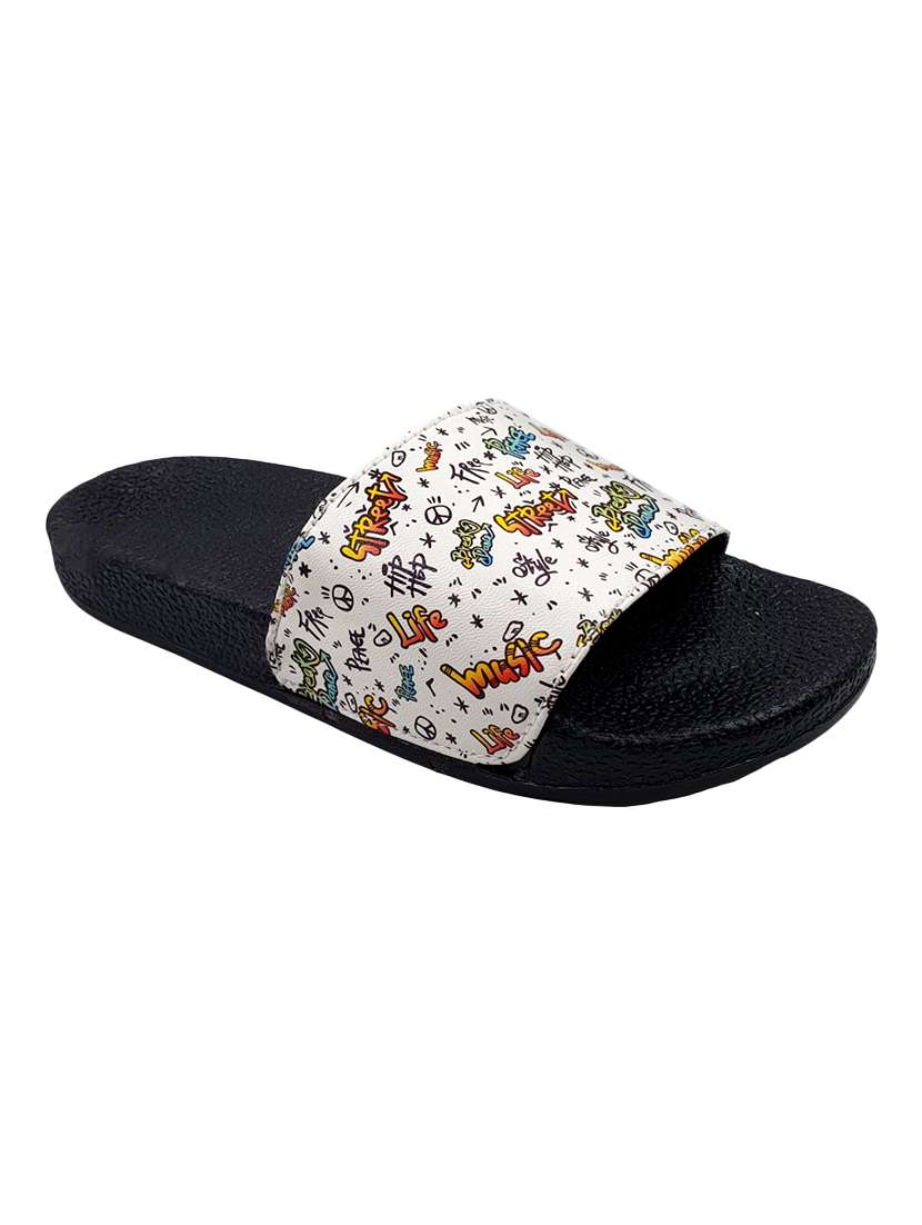 white slip on  flip flop - 17807189 -  Standard Image - 1