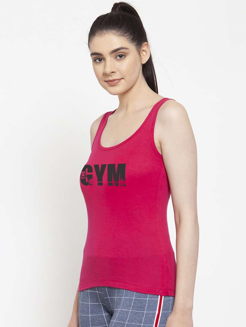 women scoop neck typographic print tank top - 17807334 -  Standard Image - 1