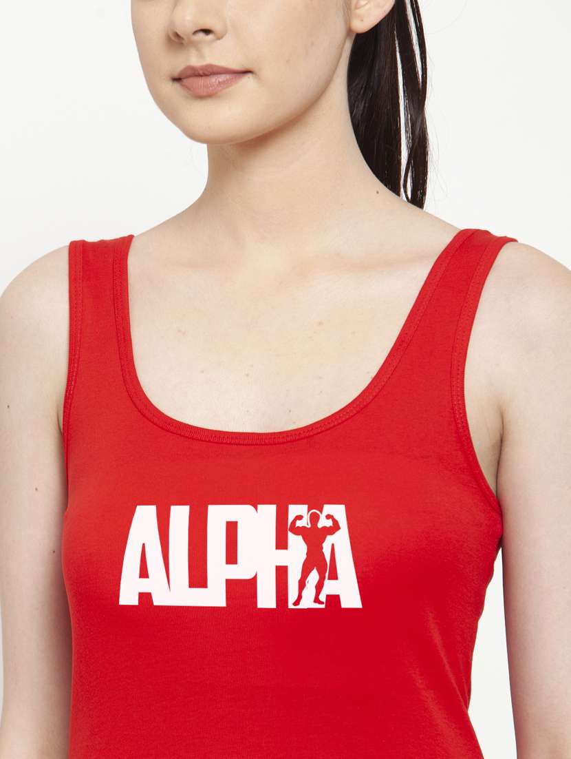 scoop neck graphic tank top - 17807346 - Standard Image - 4