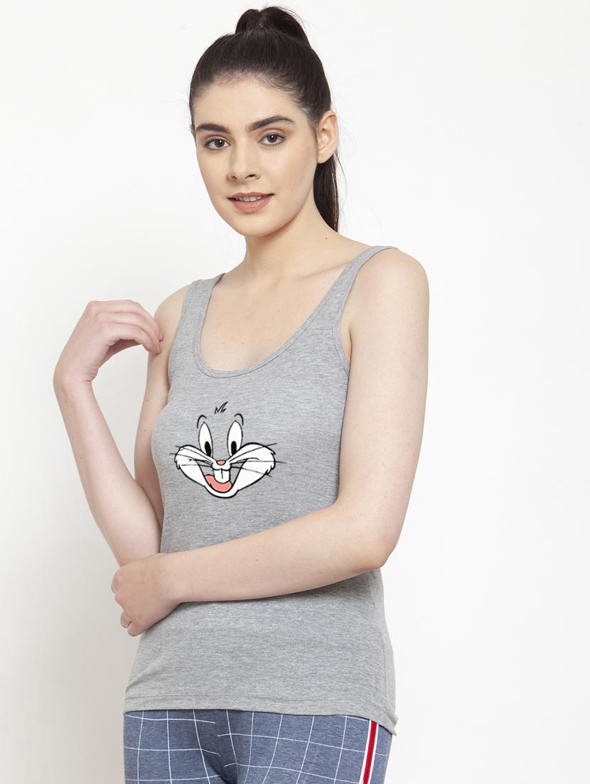round neck printed tank top - 17807437 - Standard Image - 1
