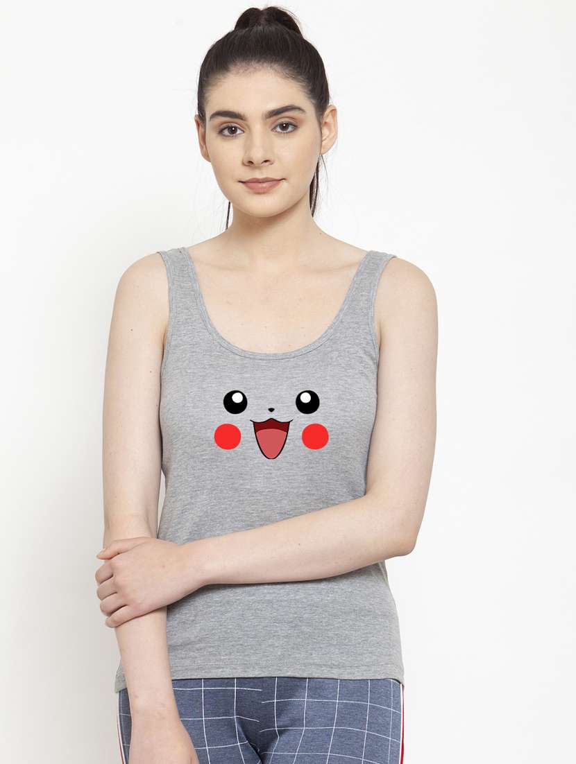 round neck printed tank top  - 17807443 -  Zoom Image - 0