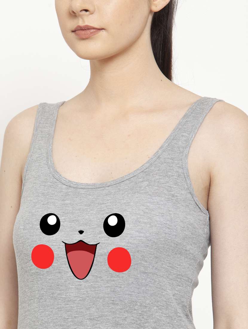 round neck printed tank top - 17807443 - Standard Image - 4