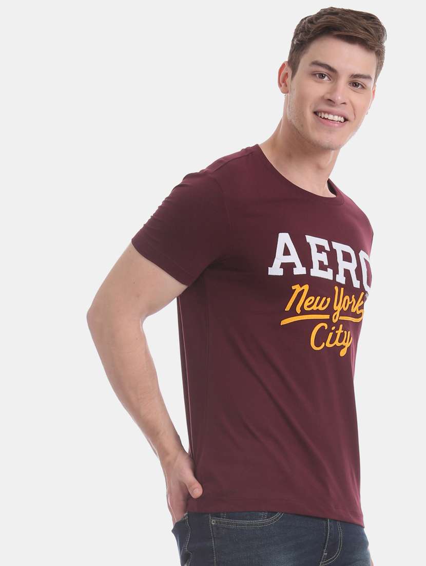 maroon printed t-shirt - 17807733 - Standard Image - 1