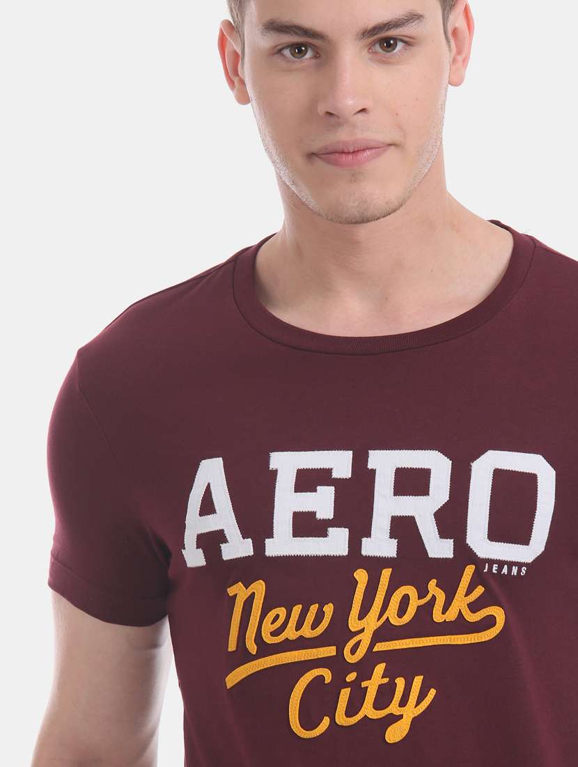maroon printed t-shirt - 17807733 - Standard Image - 4