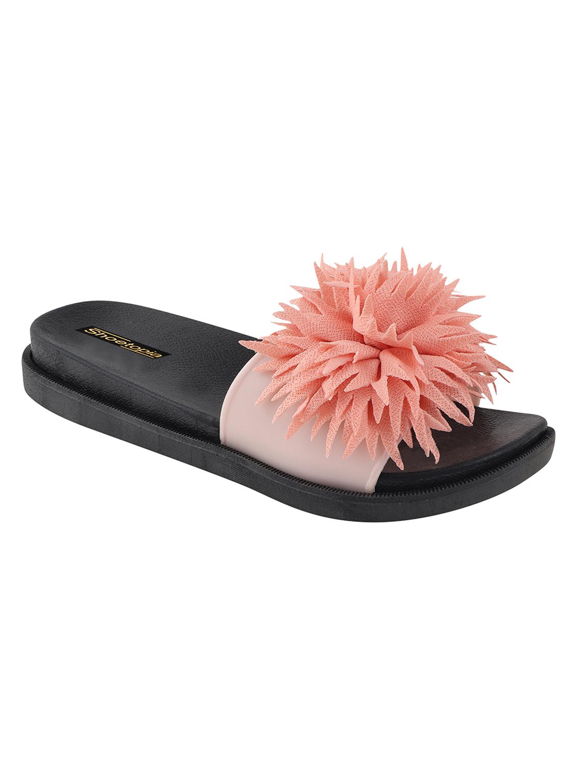 pink synthetic slippers flip flops - 17808262 - Standard Image - 1