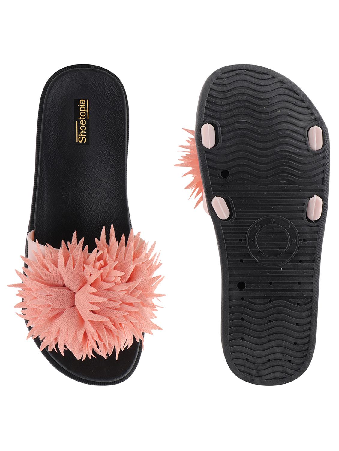 pink synthetic slippers flip flops - 17808262 - Standard Image - 4