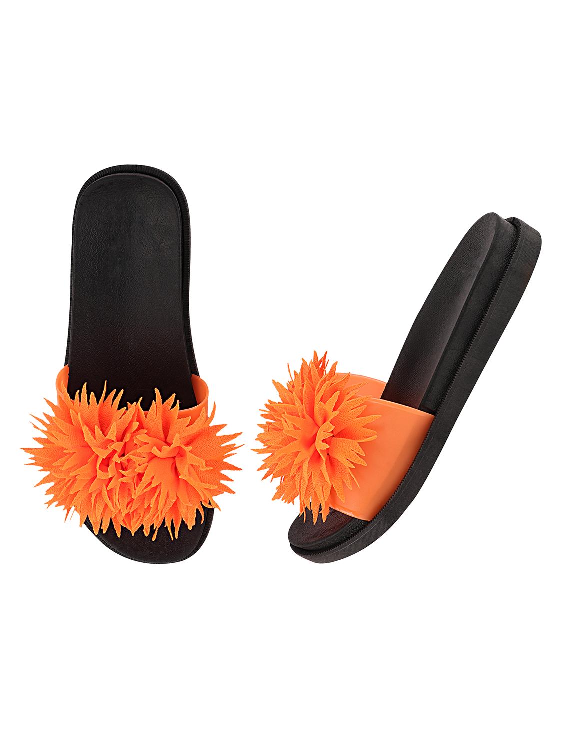 orange synthetic slippers flip flops - 17808263 - Standard Image - 4