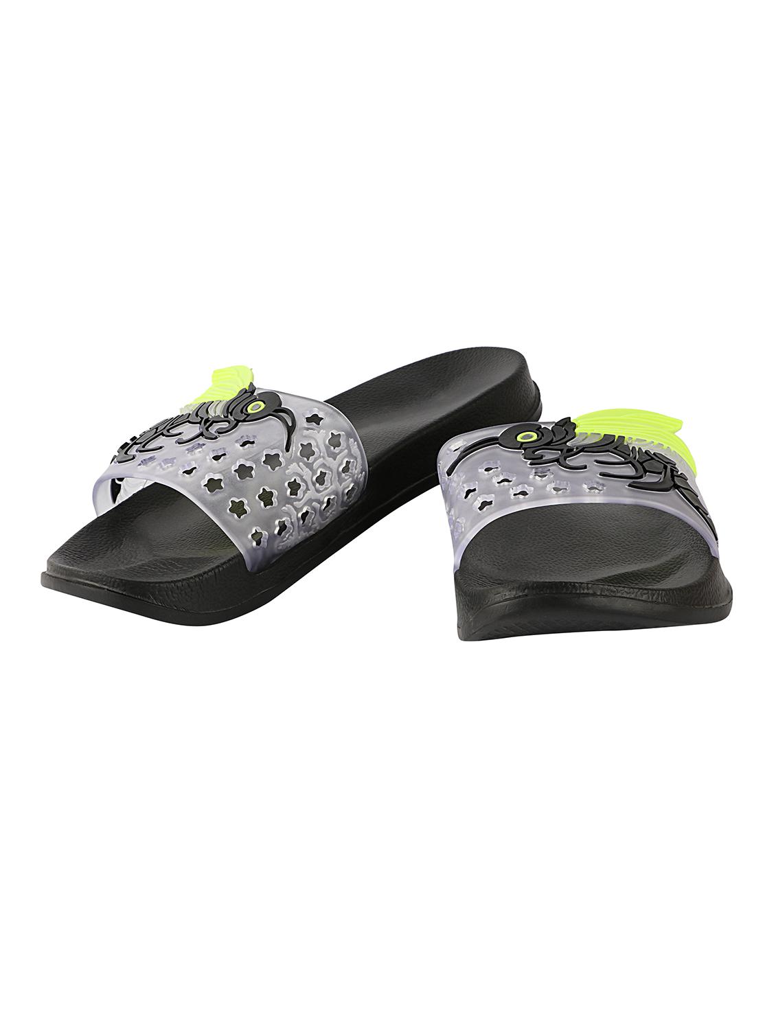 black synthetic slides flip flops - 17808265 - Standard Image - 4