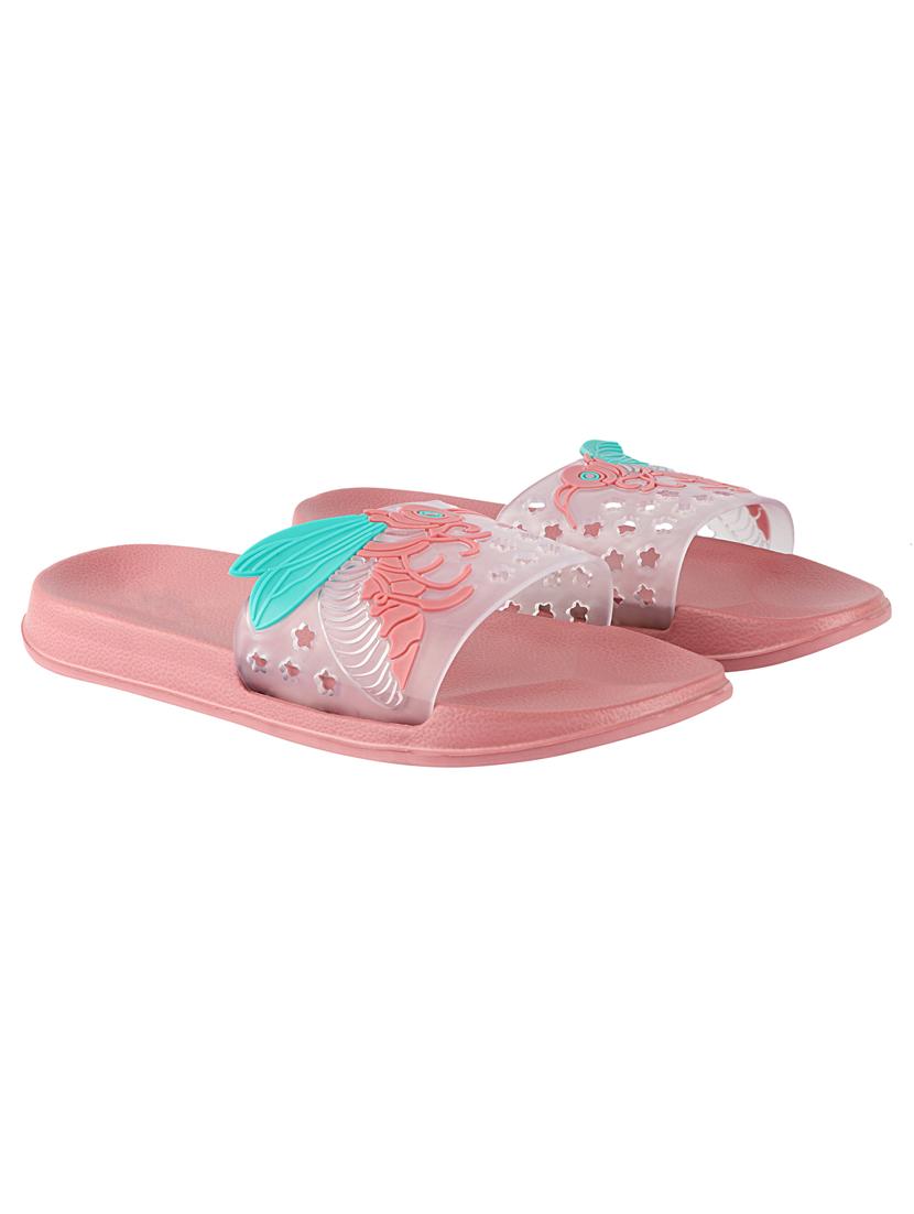 pink synthetic slides flip flops - 17808267 - Standard Image - 1