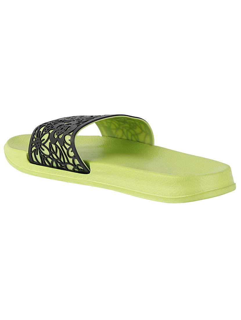 green synthetic slides flip flops - 17808271 -  Standard Image - 1