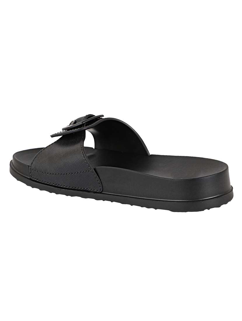 black slip on  slides - 17808333 -  Standard Image - 1