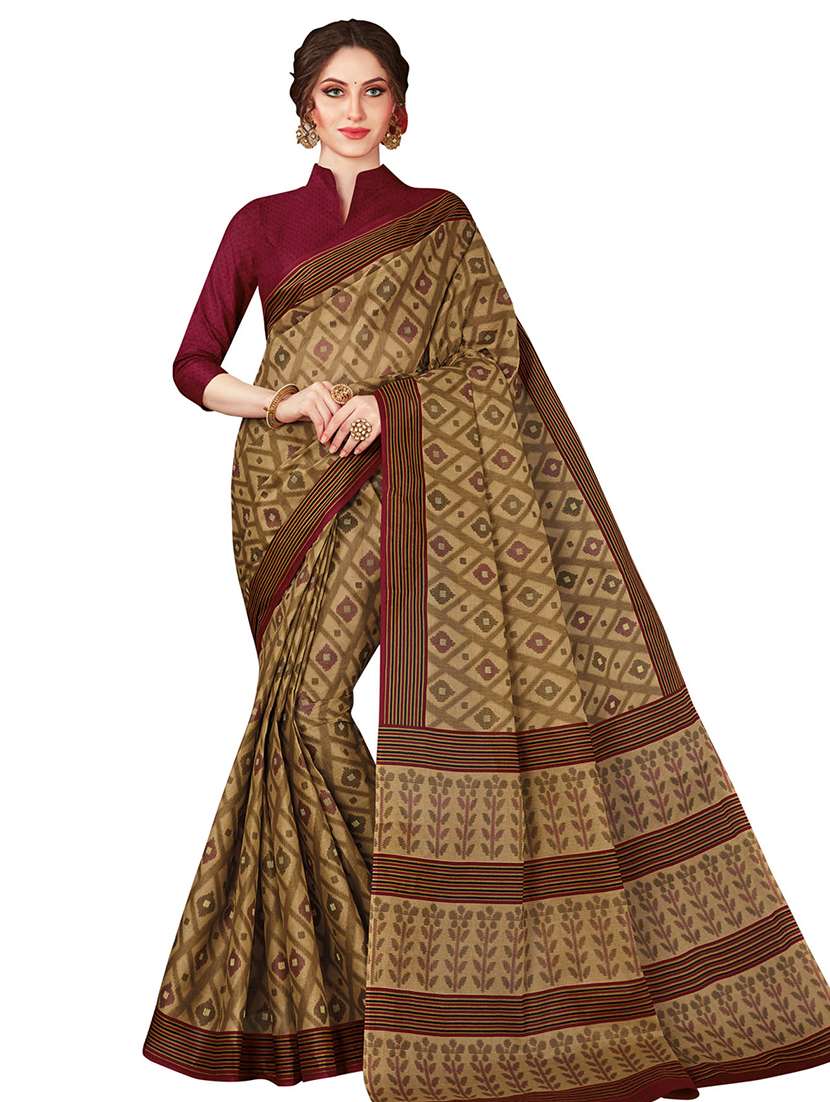 geometrical printed saree with blouse