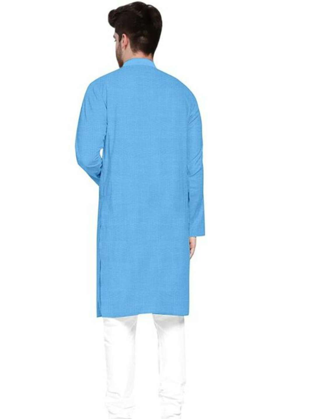 blue cotton kurta - 17809455 -  Standard Image - 1