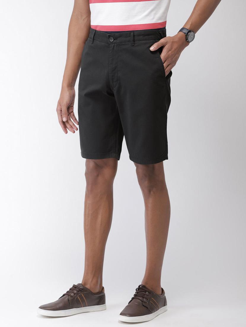 black solid bermuda shorts - 17809641 - Standard Image - 1