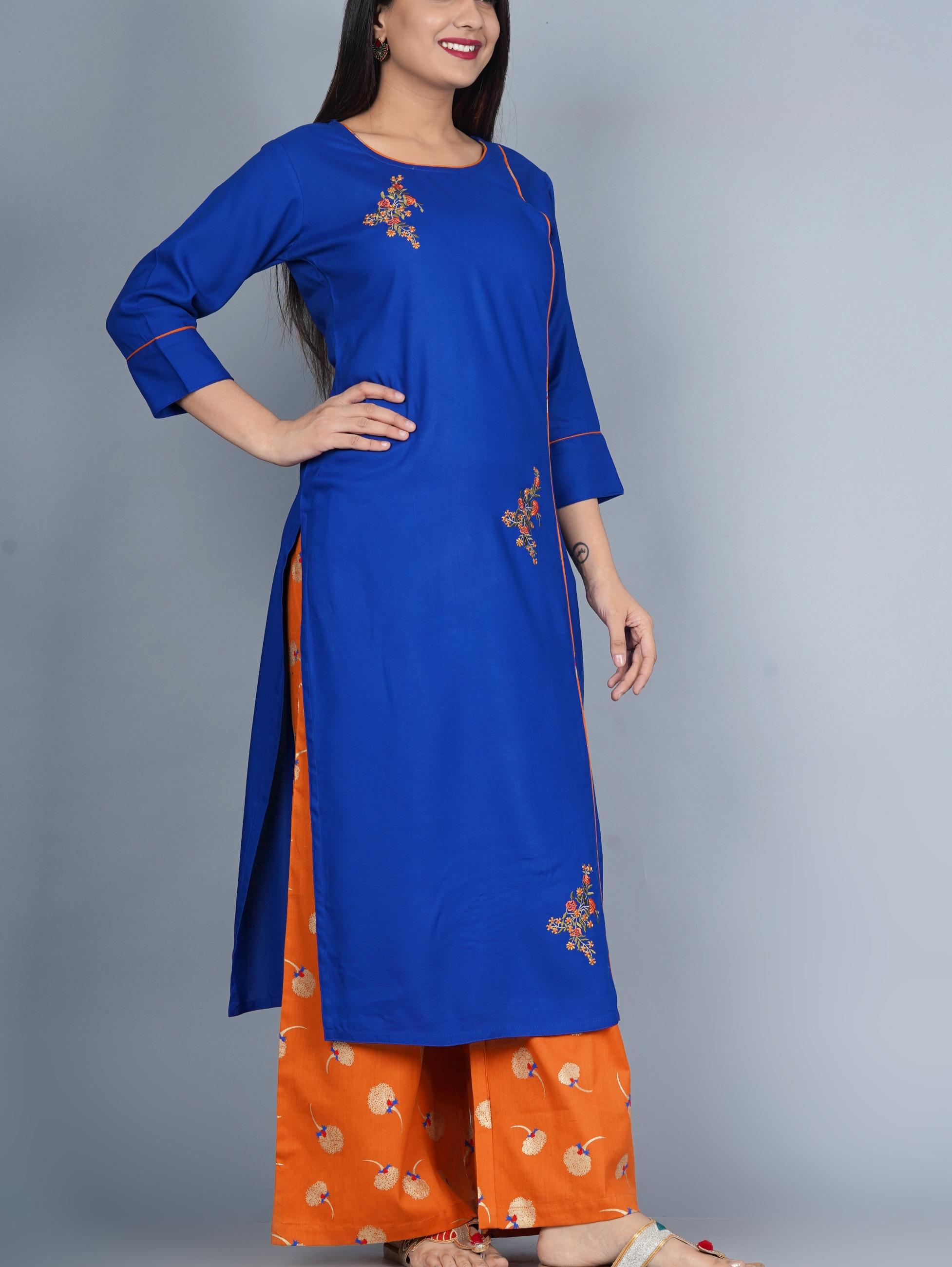 sequin crafts women's rayon embroidered kurti - 17810030 - Standard Image - 4
