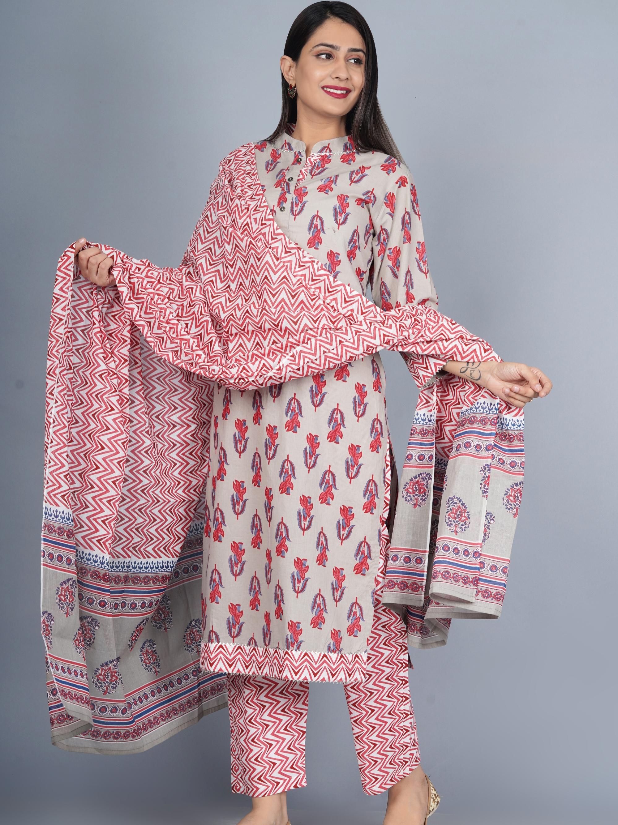 equin crafts women's cotton printed collared - 17810033 - Standard Image - 4