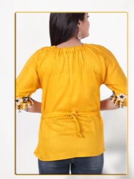 yellow lame top - 17810175 - Standard Image - 1