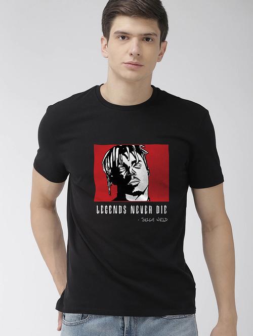 men front print round neck t-shirt - 17810176 - Standard Image - 0