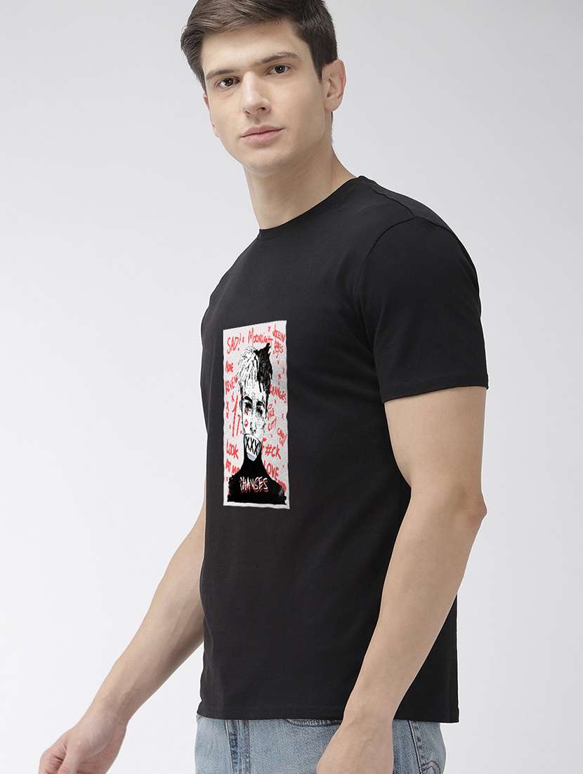 black front print t-shirt - 17810177 -  Standard Image - 1