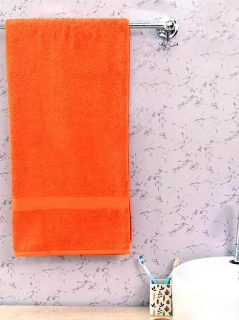 orange cotton bath towel - 17811279 - Standard Image - 1