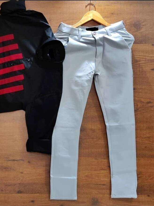 white polyester jeans - 17811828 -  Standard Image - 1