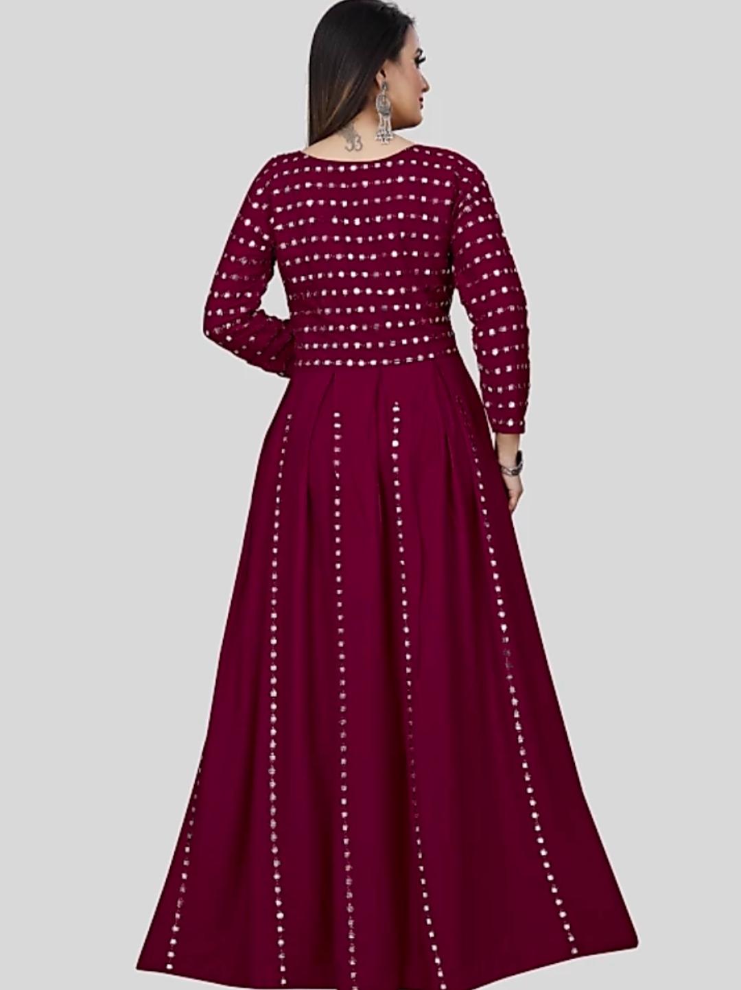 embroidered rayon anarkali kurta - 17812049 - Standard Image - 1