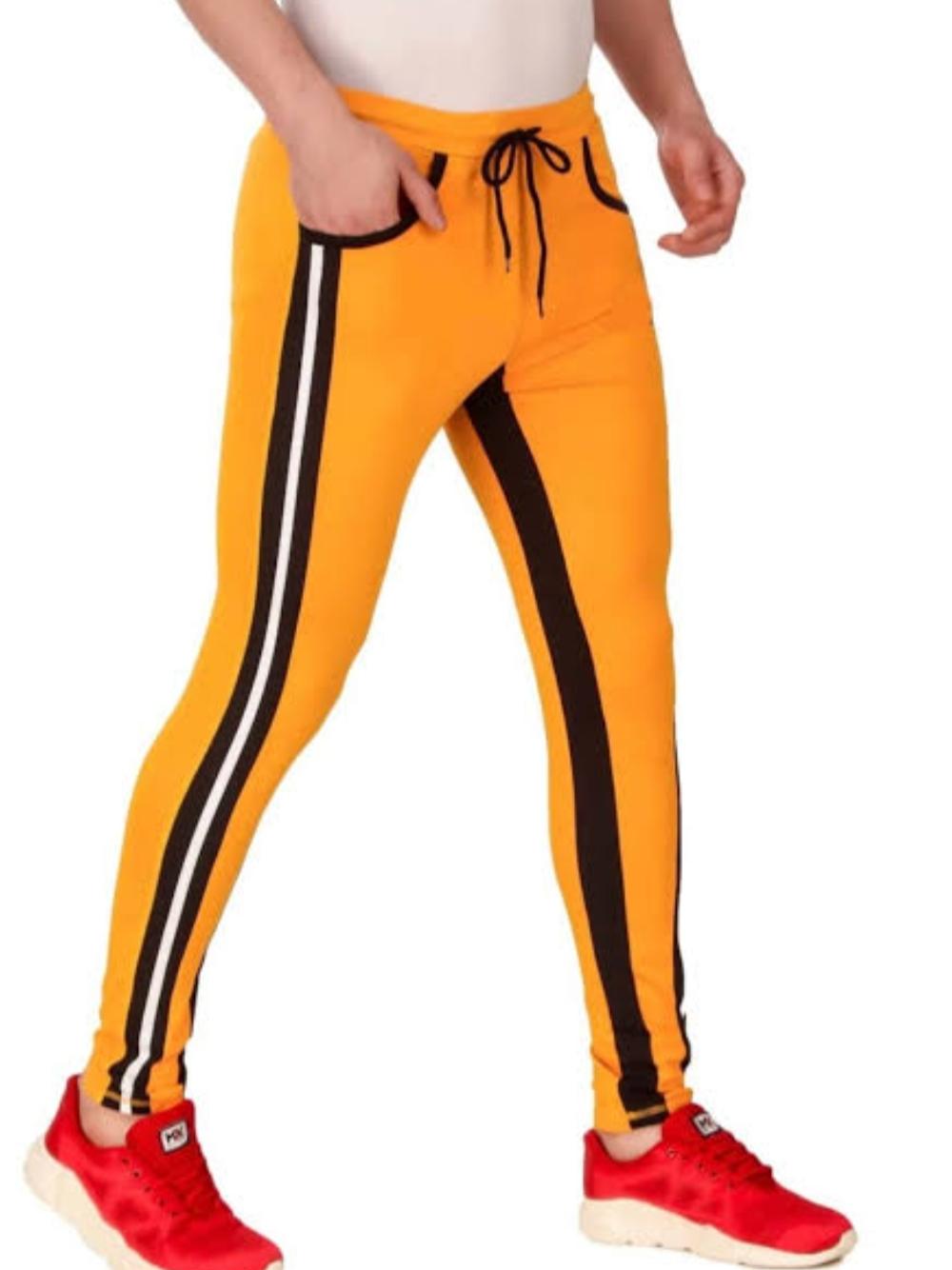 yellow denim joggers - 17812110 - Standard Image - 1