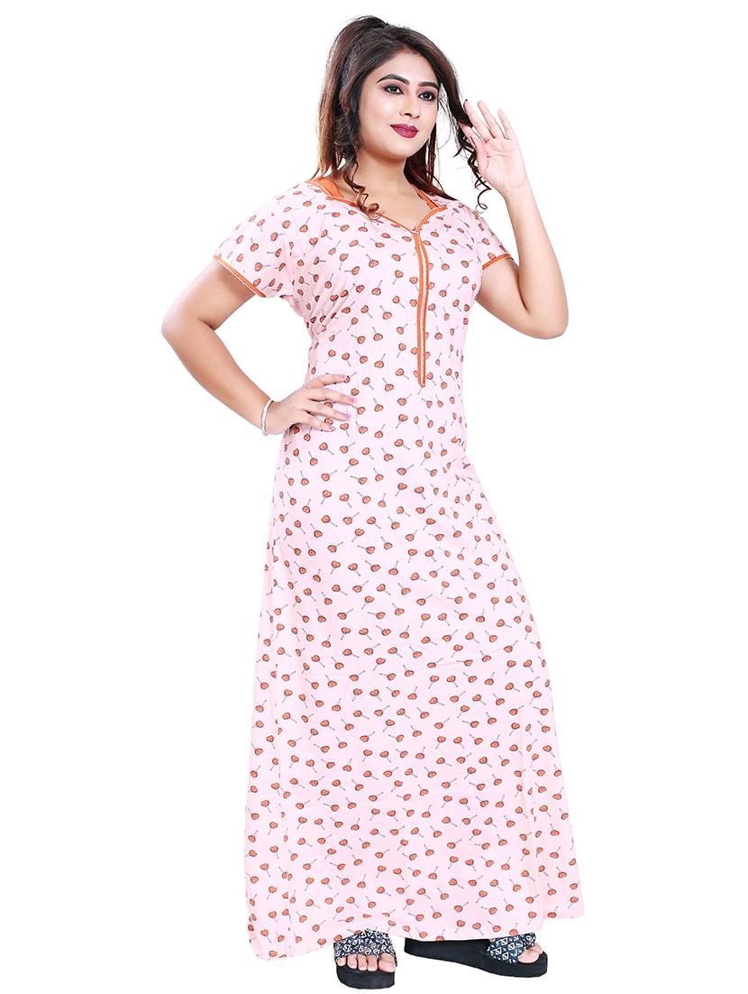 v-neck printed nighty  - 17812509 -  Standard Image - 1