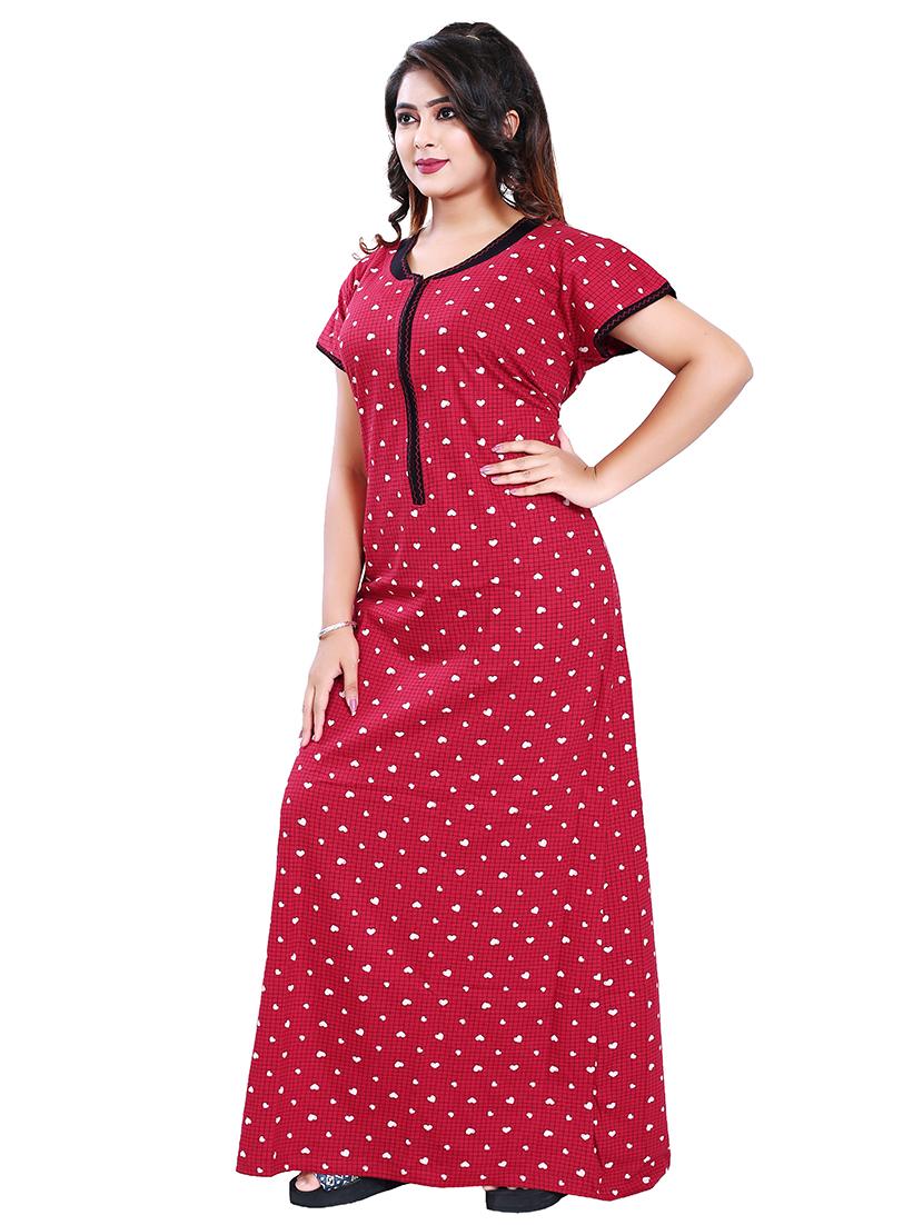 round neck printed nighty - 17812511 - Standard Image - 1