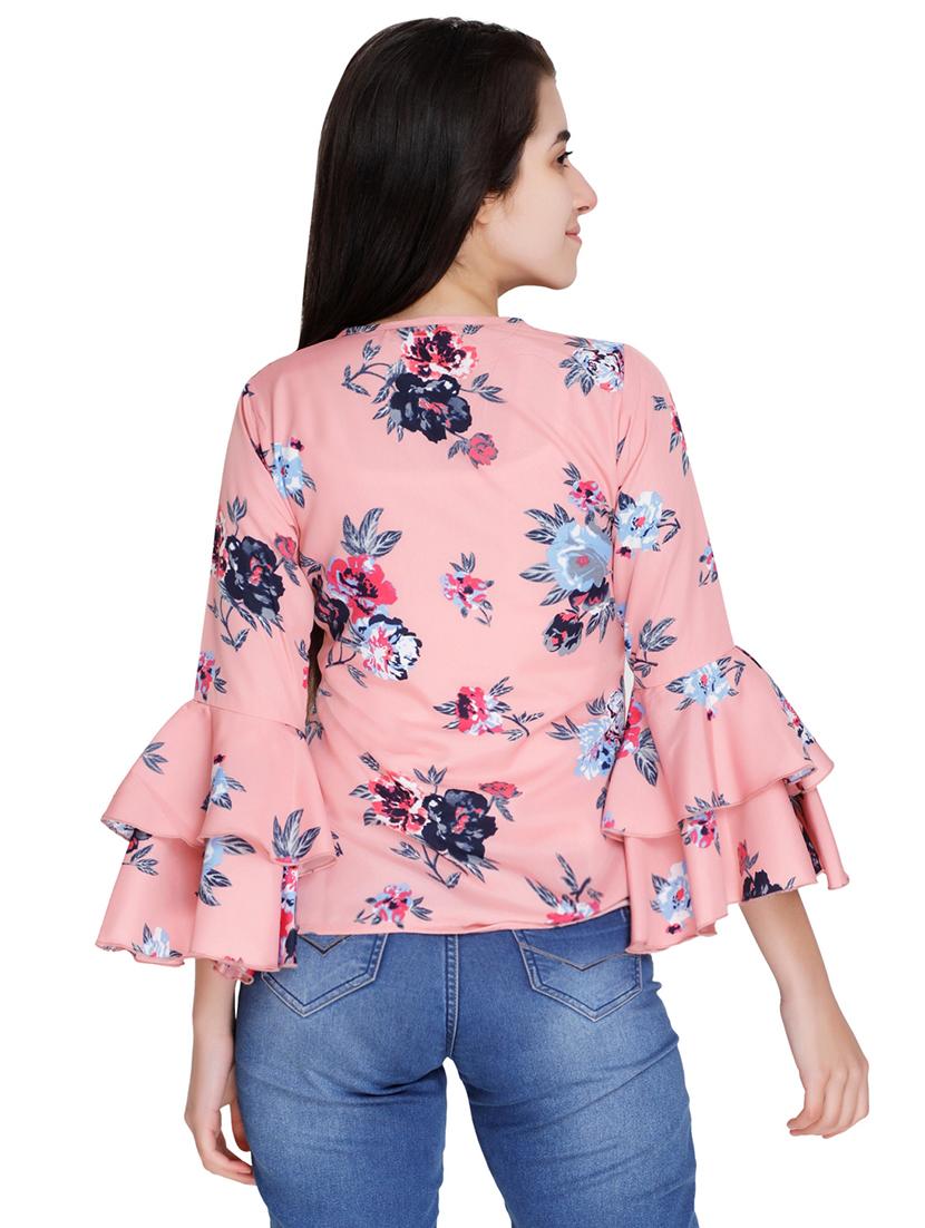 bell sleeved floral top - 17812675 - Standard Image - 1