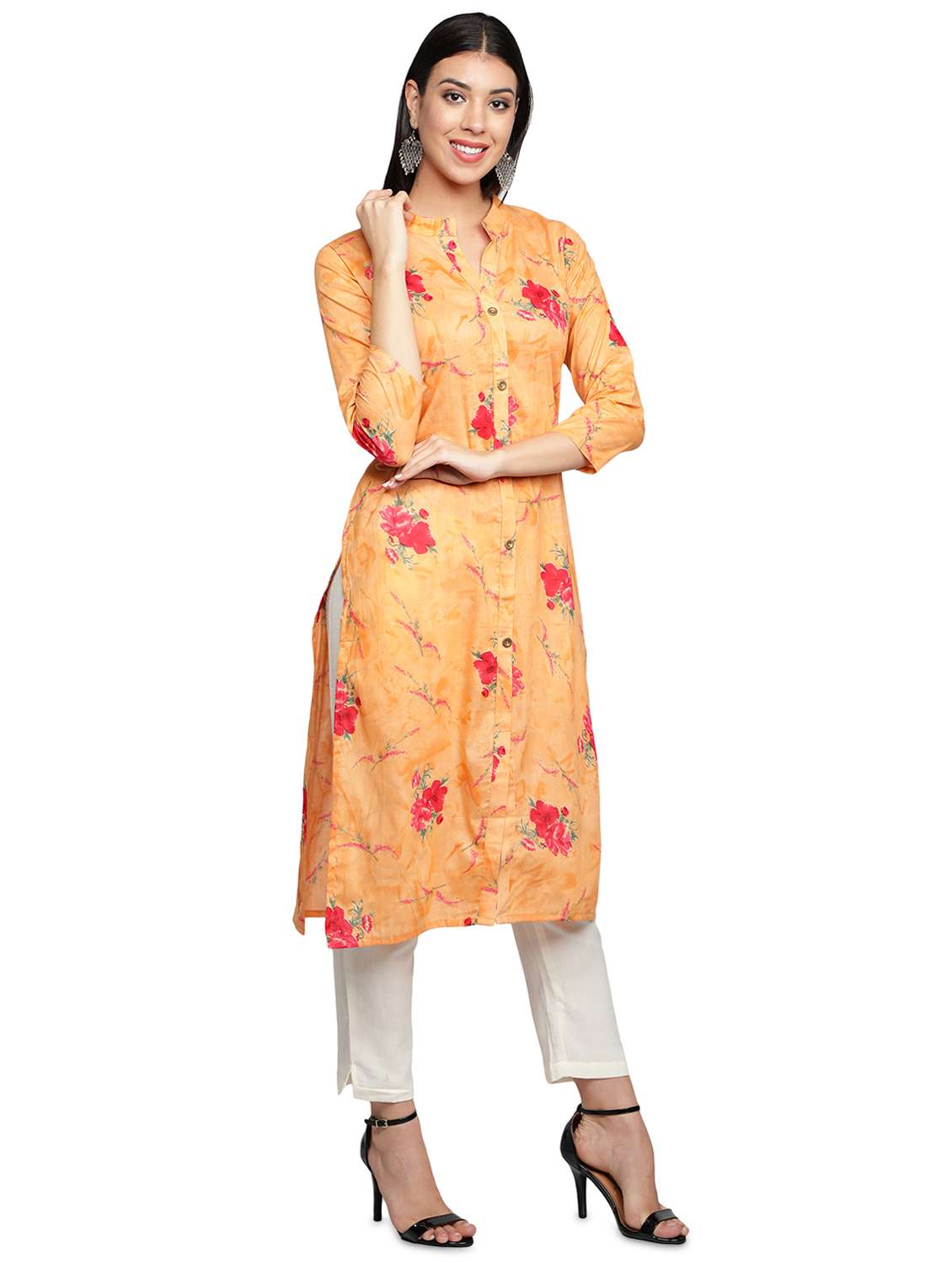 floral printed straight kurta  - 17812728 -  Standard Image - 1