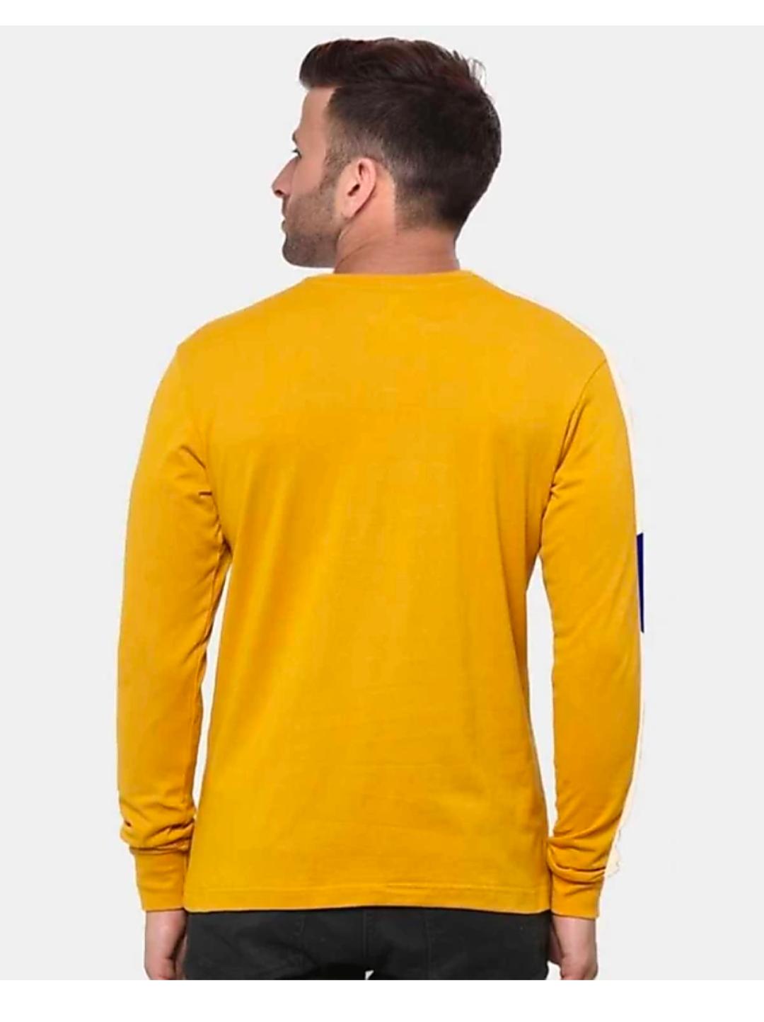 yellow cotton full sleeves t-shirt - 17812790 - Standard Image - 1