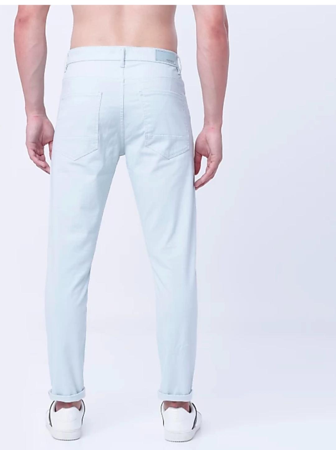 tapered sky blue cotton blend casual - 17812796 - Standard Image - 1