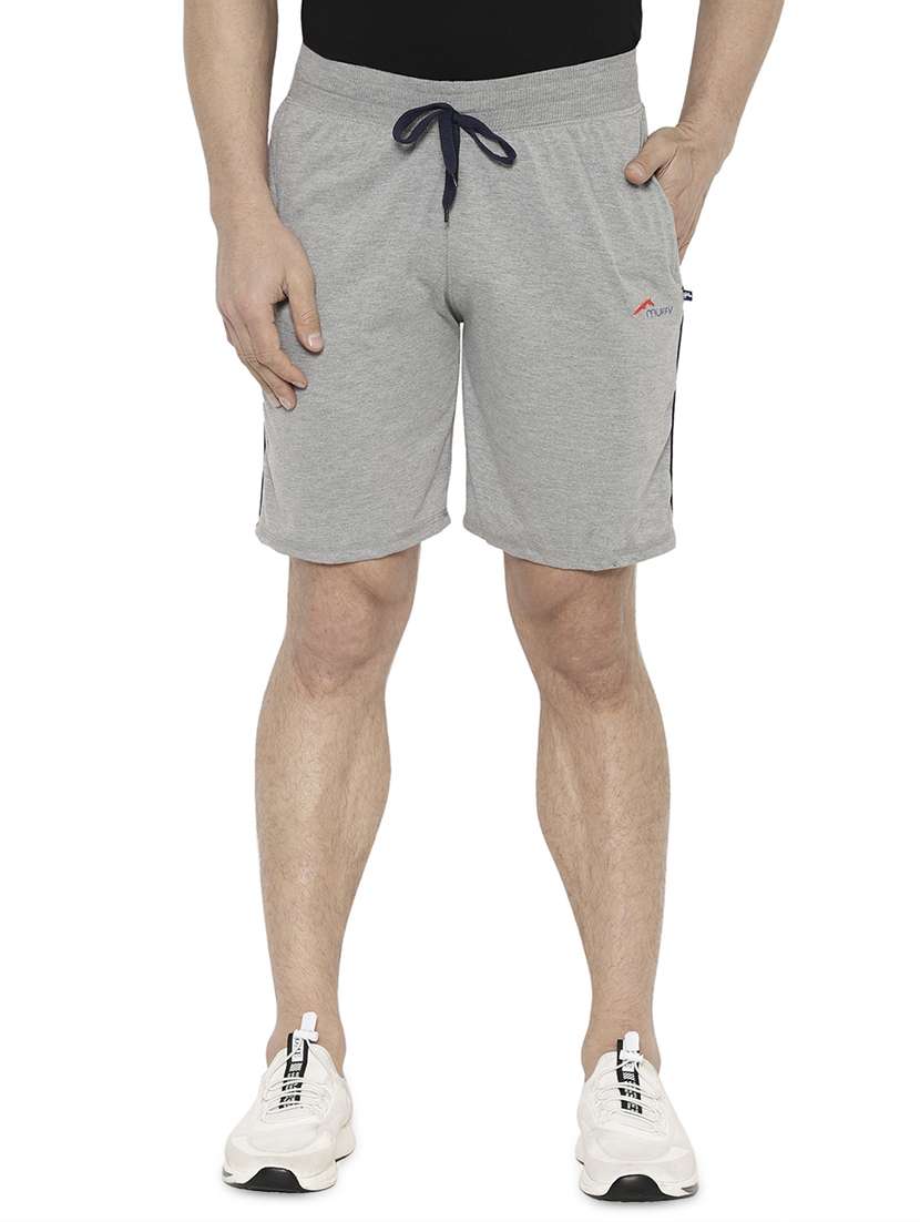 grey side striped shorts