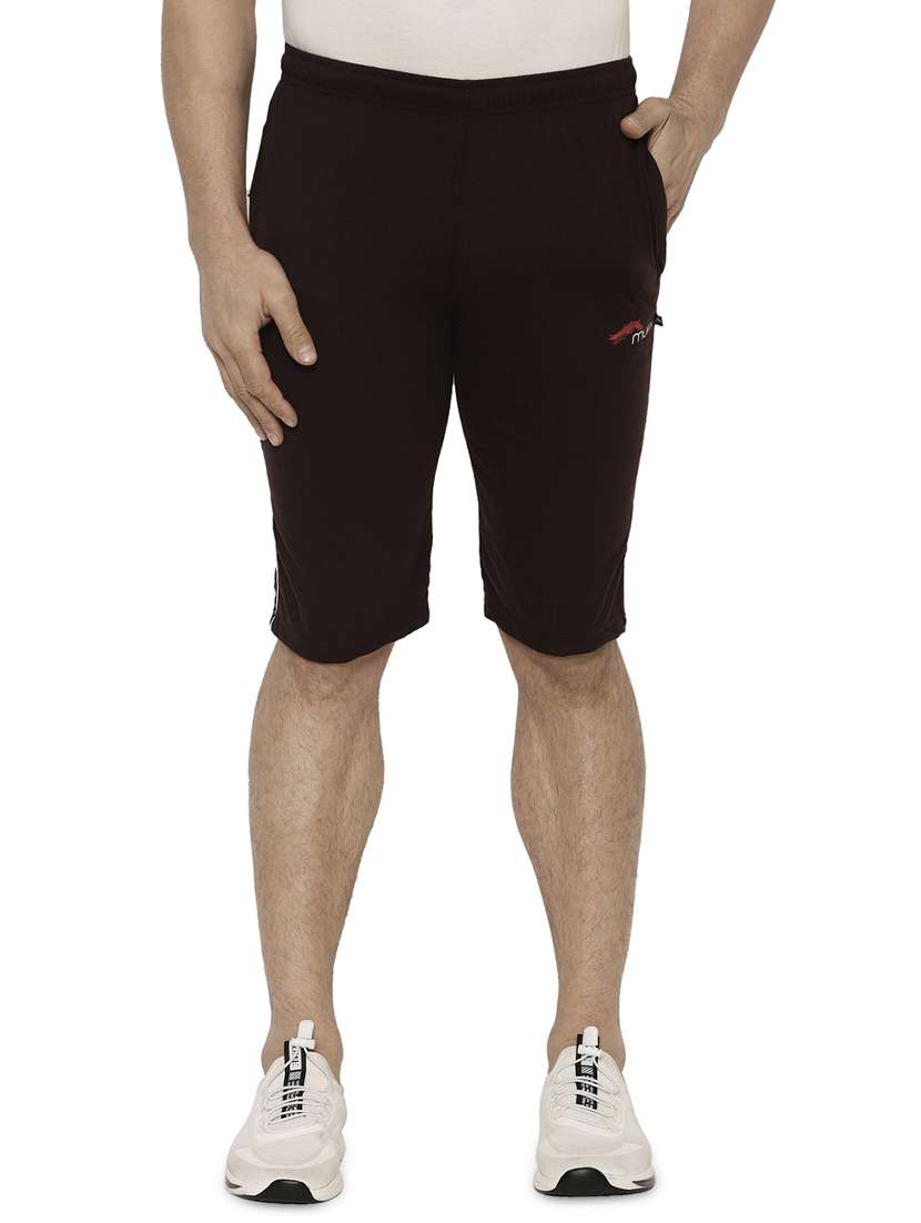 men solid mid rise bermuda