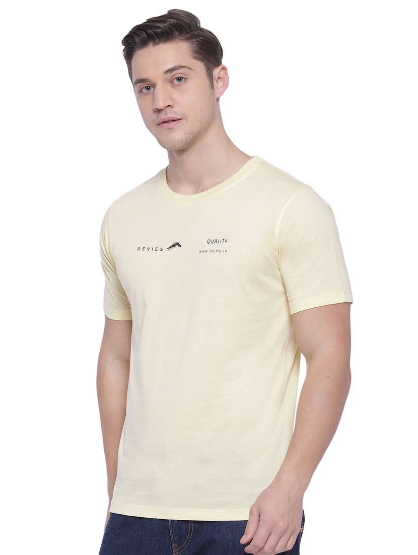 men round neck chest print t-shirt - 17812865 -  Standard Image - 1