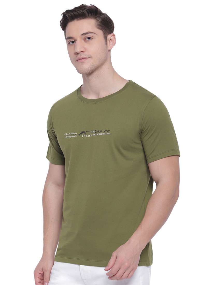 green chest print t-shirt - 17812866 - Standard Image - 1