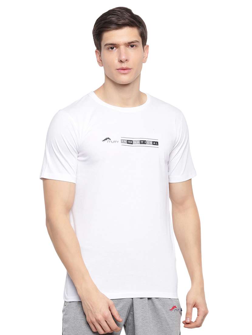 white chest print t-shirt
