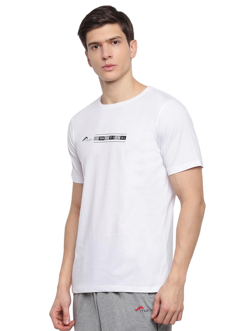 white chest print t-shirt - 17812873 -  Standard Image - 1