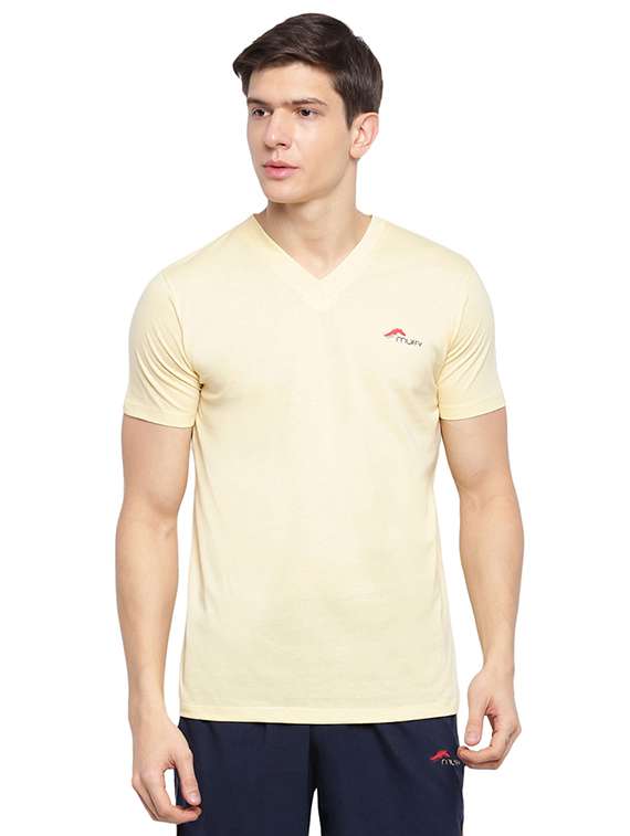 yellow solid t-shirt