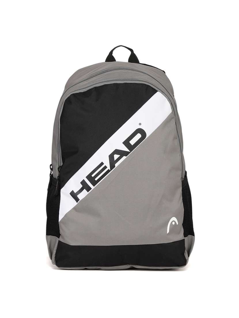 grey polyester backpack