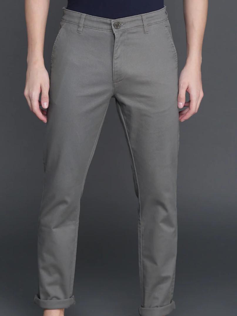 grey cotton formal trousers - 17813712 - Standard Image - 1