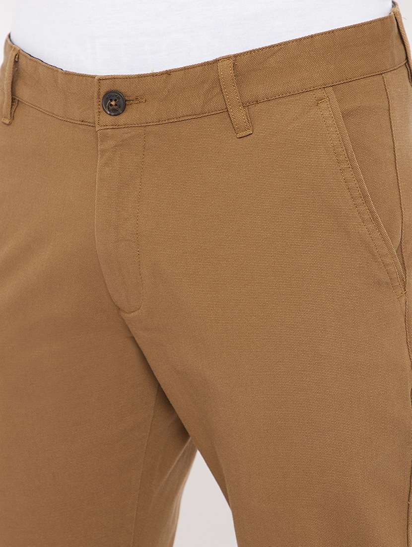 brown solid chinos  - 17813963 -  Standard Image - 4