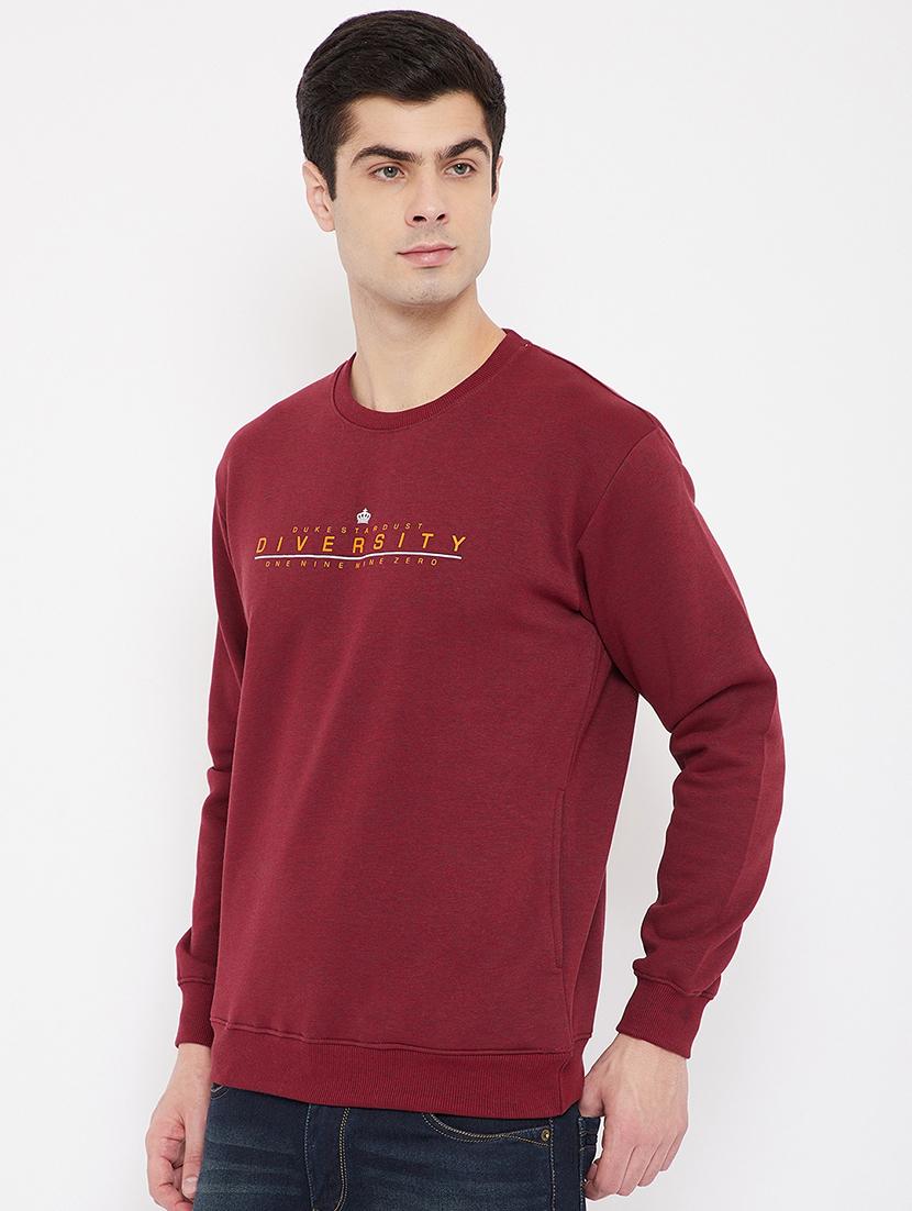maroon printed sweatshirt - 17813973 - Standard Image - 1