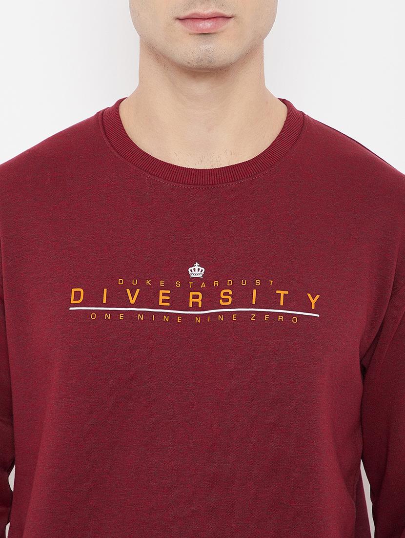 maroon printed sweatshirt - 17813973 - Standard Image - 4
