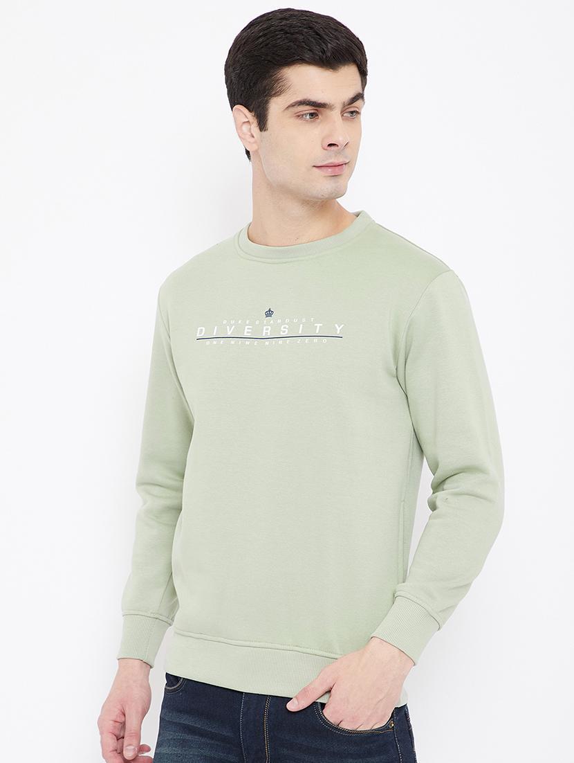 olive green printed sweatshirt - 17813978 - Standard Image - 1